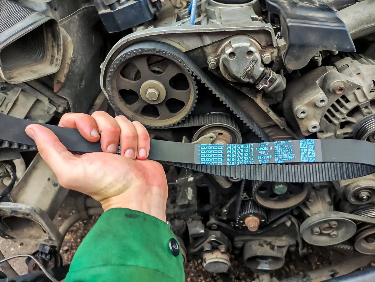 Auxiliary Belt Replacement Job Is Done By The Mechanic Of London Motor Sports