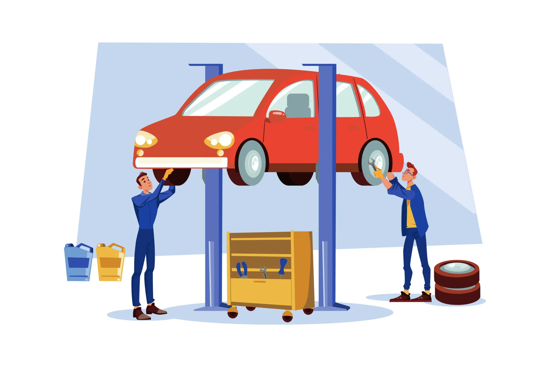 Car Repair Illustration Concept